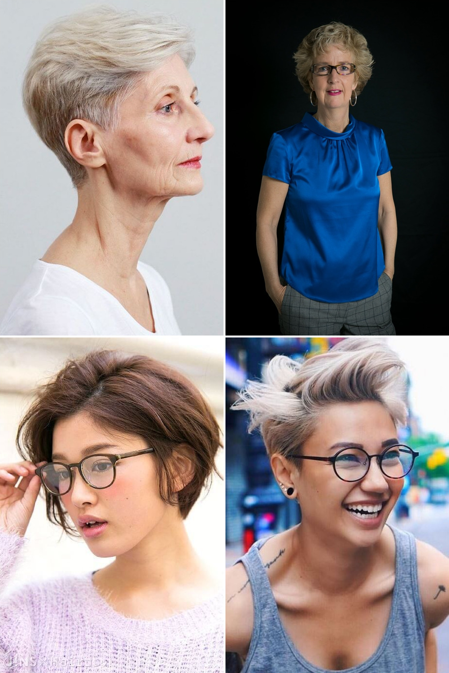 Rövid hajvágás 2023 női szemüveggel