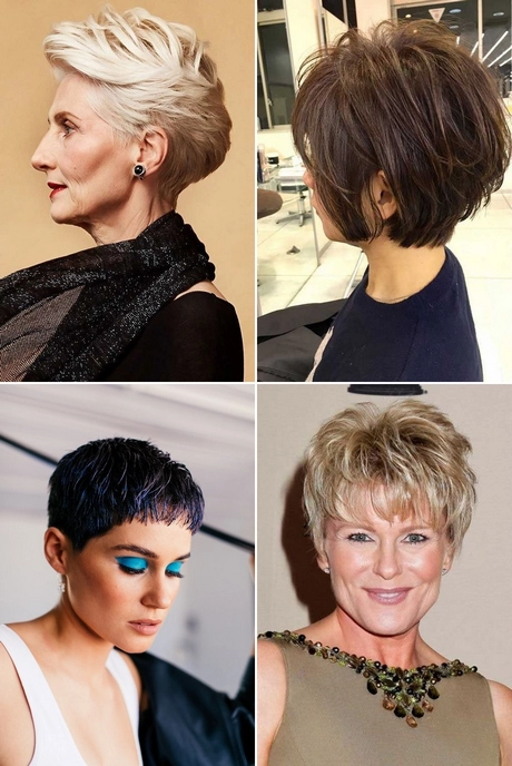 Rövid hajvágás idősebb hölgyek 2023