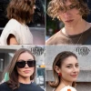 Közepes hosszúságú frizurák kerek arc 2023