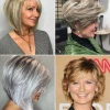 Közepes hosszúságú hajvágás 50 év feletti nők számára